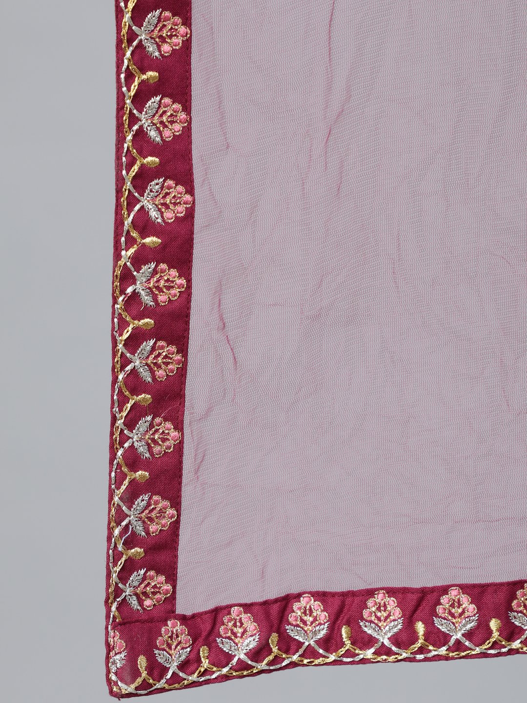 Women Burgundy Embroidered Straight Kurta Plazzo & Organza Dupatta | LASVINI - Redefining Indian Fashion with Elegance