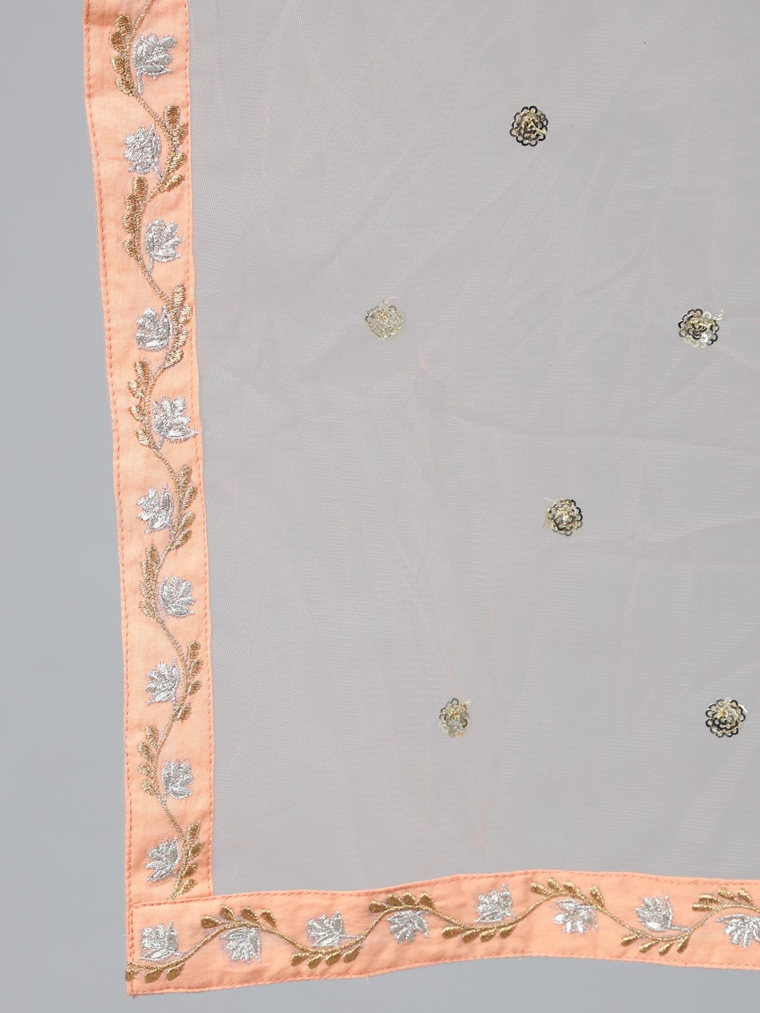 Women Black & Peach Embroidered Straight Kurta Plazzo & Organza Dupatta | LASVINI - Redefining Indian Fashion with Elegance