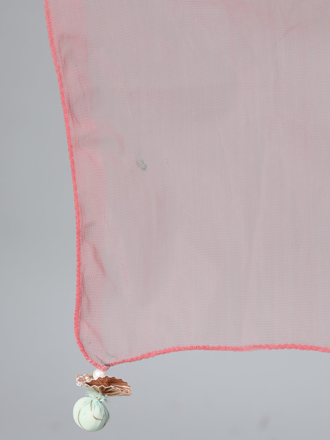 Women Pastel Green Foil Printed Tired Dress With Pink Embroidered Dupatta | LASVINI - Redefining Indian Fashion with Elegance