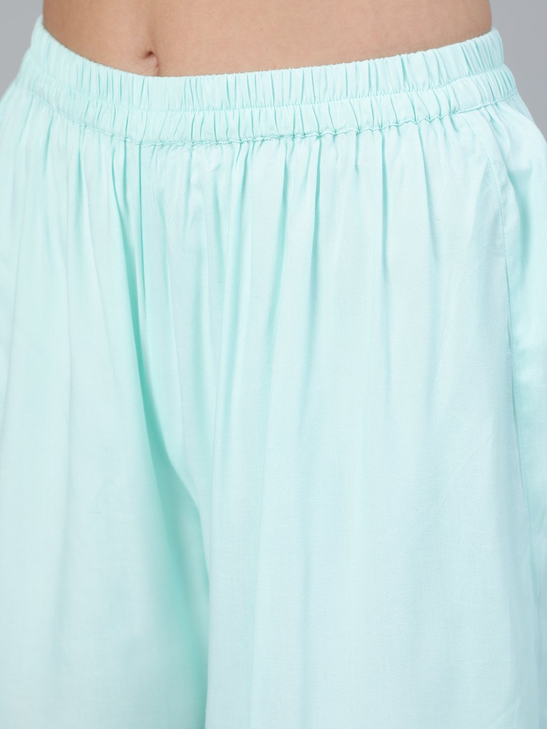 Women Sea Green Straight Embroidered Kurta With Plazzo & Dupatta | LASVINI - Redefining Indian Fashion with Elegance