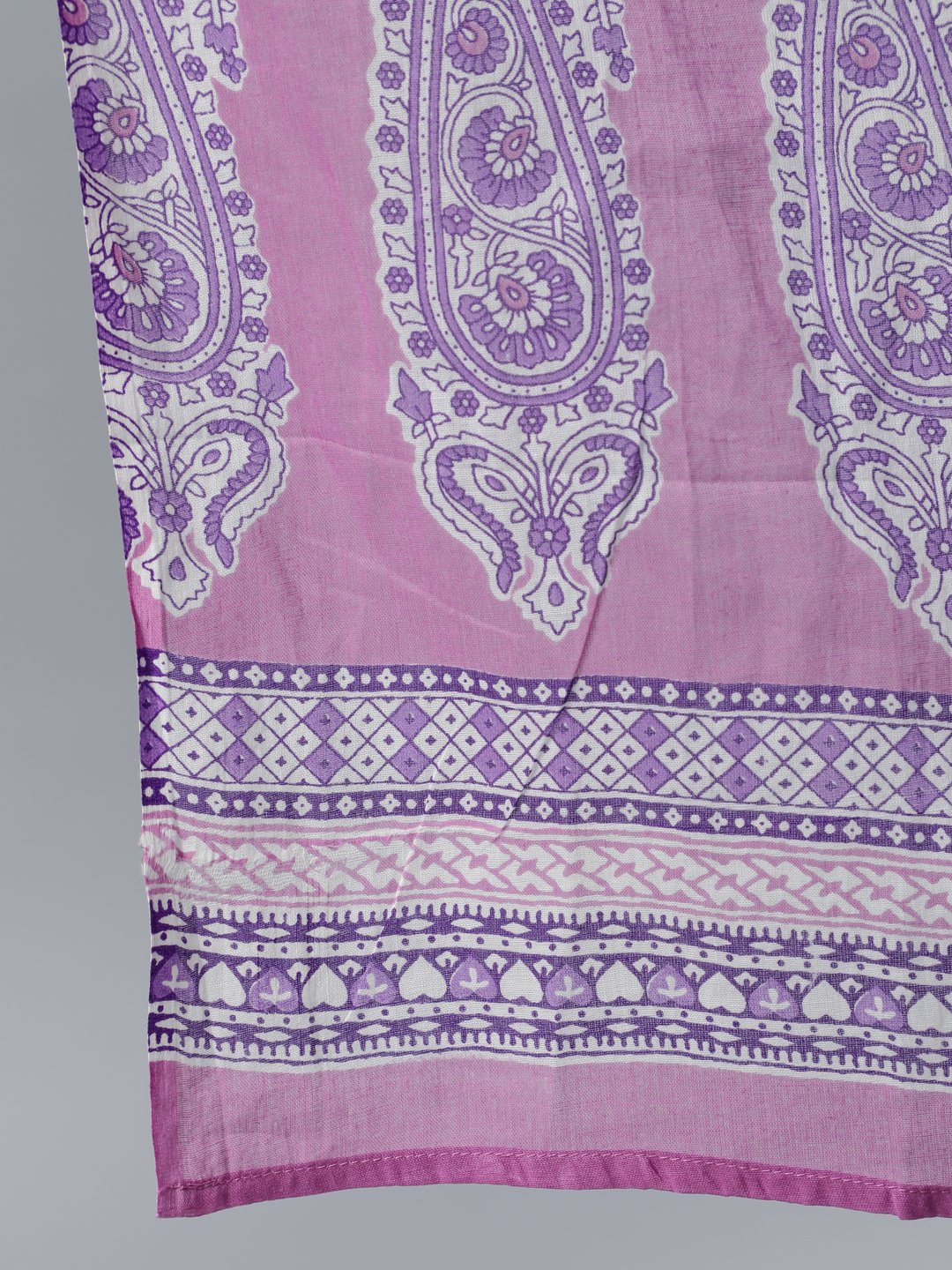 Women Purple Printed Maternity Dress With Three Quarter Sleeves & Dupatta | LASVINI - Redefining Indian Fashion with Elegance