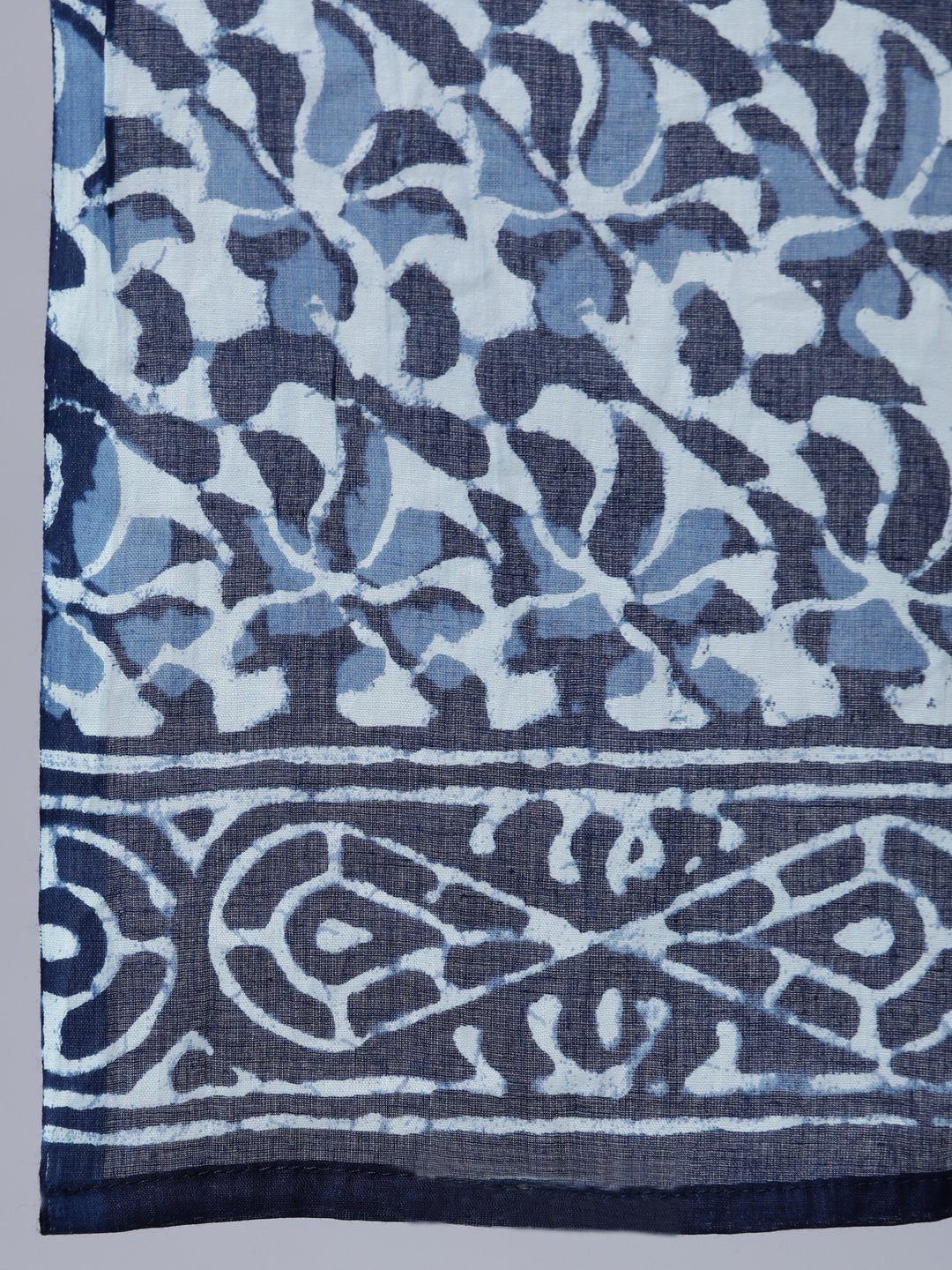 Women Indigo Blue Printed Gathered Kurta With Palazo & Dupatta | LASVINI - Redefining Indian Fashion with Elegance