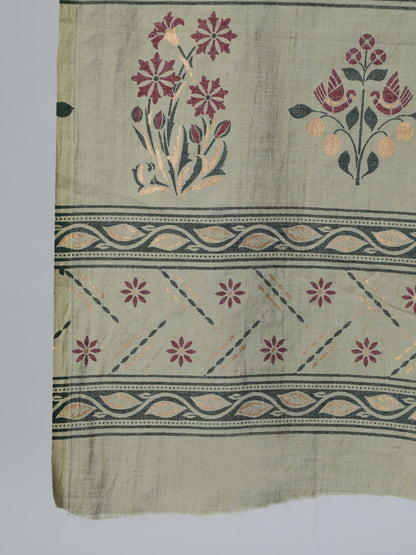 Women Olive Embroidered Layered Pure Cotton Kurti With Trousers & With Dupatta | LASVINI - Redefining Indian Fashion with Elegance