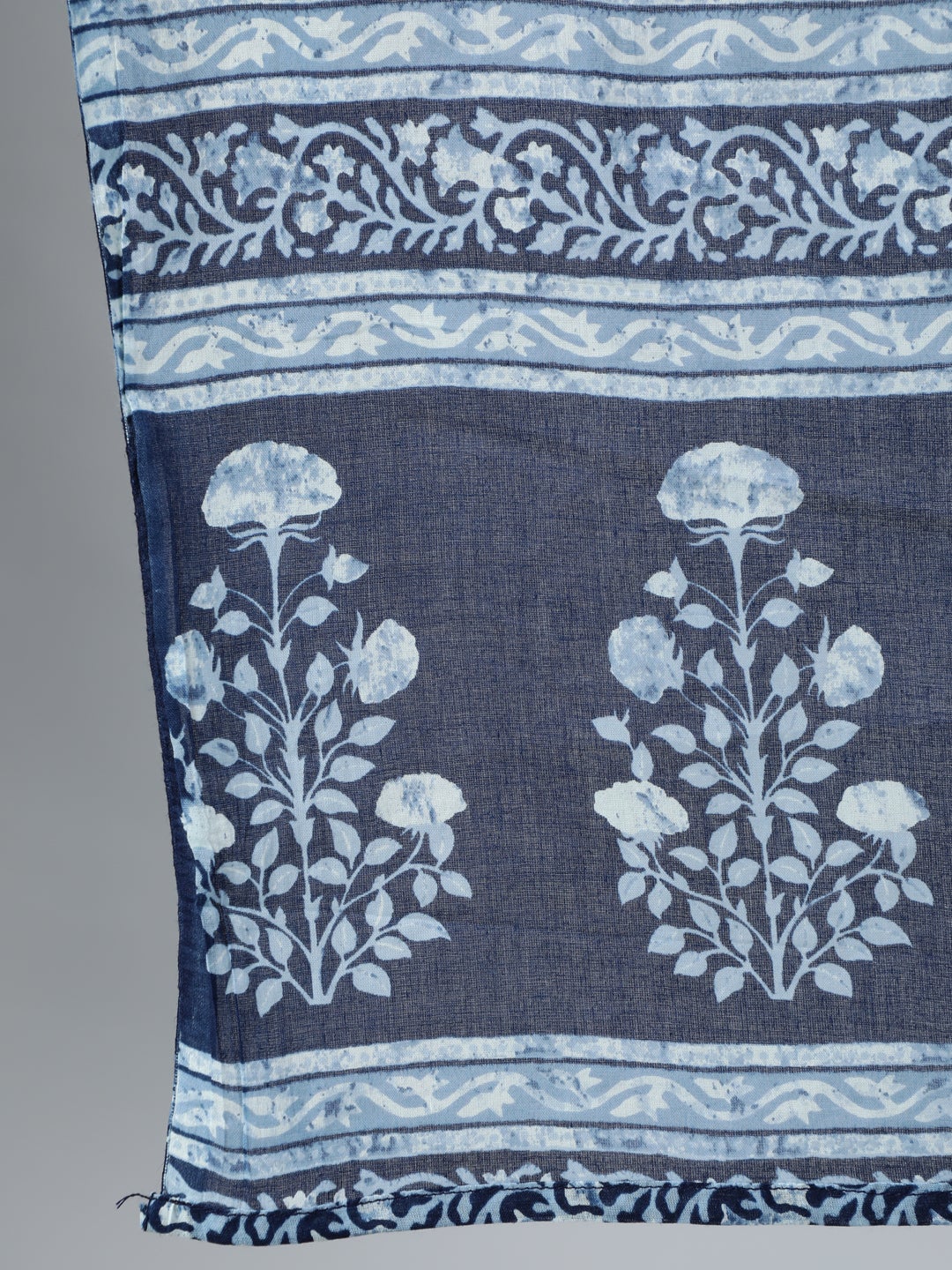 Women Indigo Blue Printed Straight Kurta With Plazo & Dupatta | LASVINI - Redefining Indian Fashion with Elegance