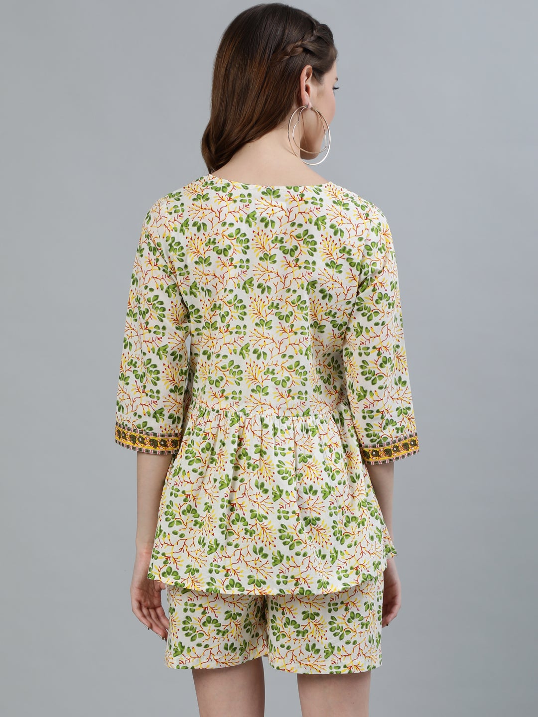 Women Yellow Floral Printed Night Suit | LASVINI - Redefining Indian Fashion with Elegance