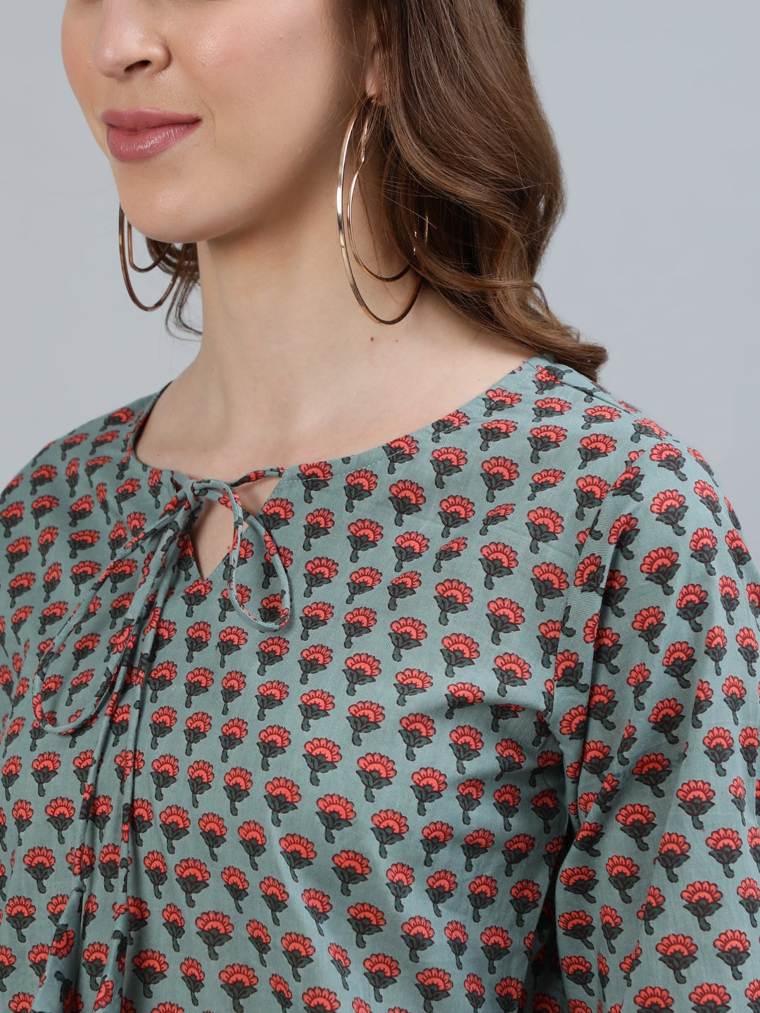 Women Green Printed Night Suit | LASVINI - Redefining Indian Fashion with Elegance