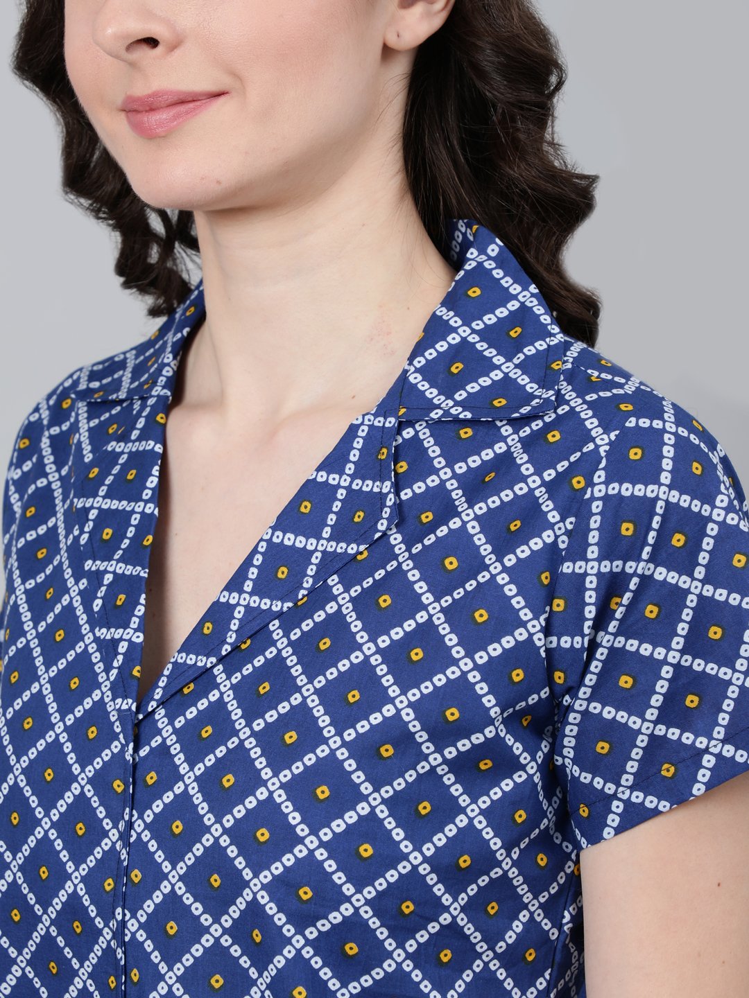 Women Blue Printed Night Suit | LASVINI - Redefining Indian Fashion with Elegance