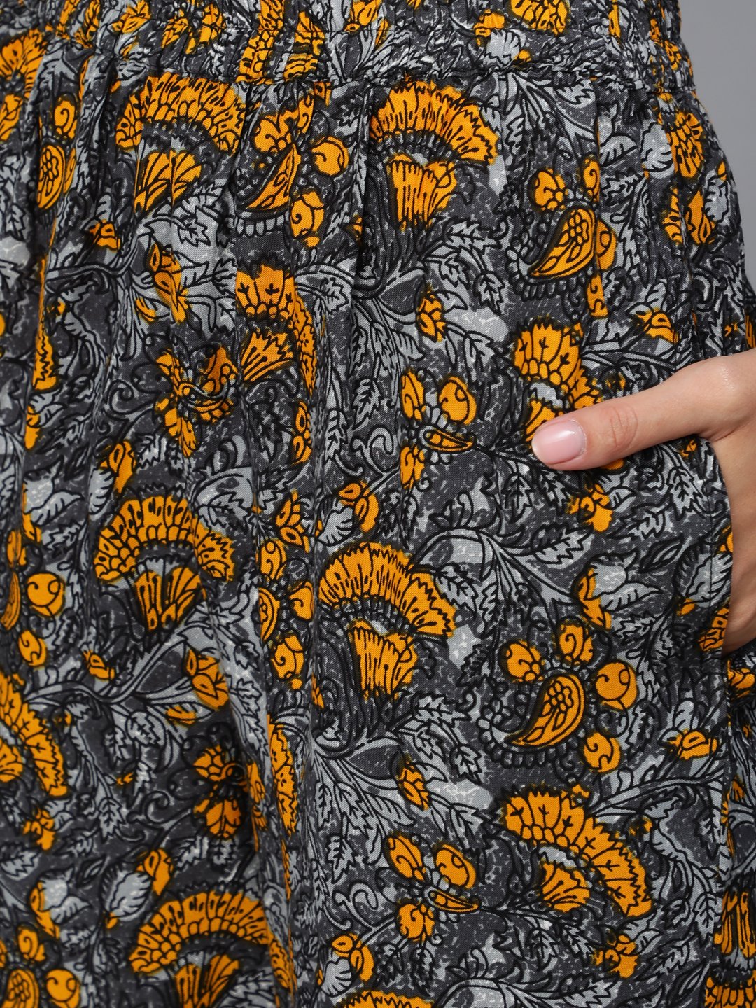 Women Grey Printed Night Suit Set | LASVINI - Redefining Indian Fashion with Elegance