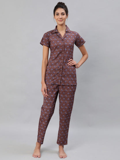 Women Multi Colored Night Suit Set | LASVINI - Redefining Indian Fashion with Elegance