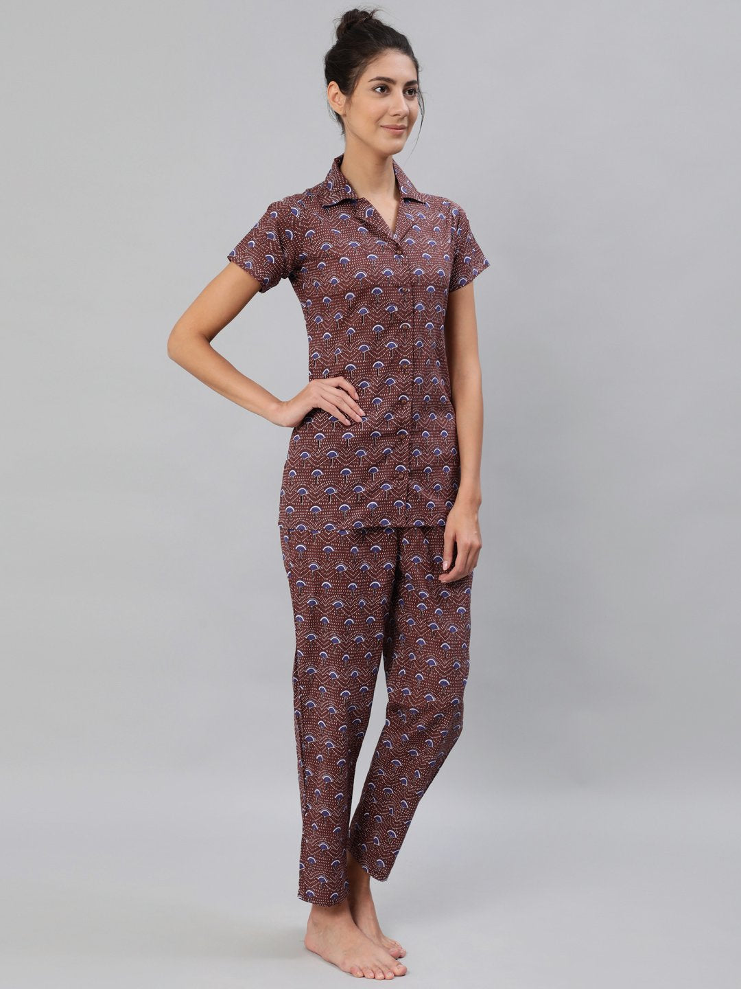 Women Multi Colored Night Suit Set | LASVINI - Redefining Indian Fashion with Elegance