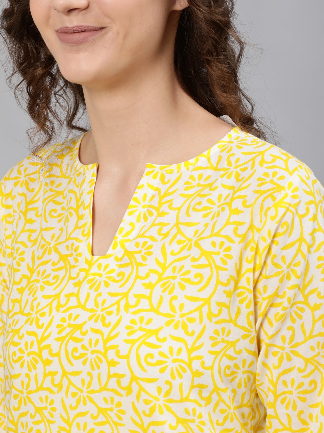 Women Yellow Printed Night Suit | LASVINI - Redefining Indian Fashion with Elegance