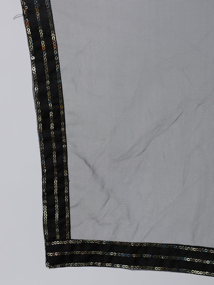 Women Black Sequened Straight Kurta With Plazo & Dupatta | LASVINI - Redefining Indian Fashion with Elegance