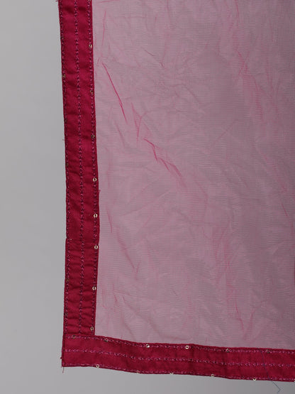 Women Wine Sequinned Embroidered Straight Kurta With Plazo & Dupatta | LASVINI - Redefining Indian Fashion with Elegance