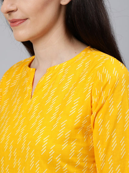 Women Yellow Printed Night Suit | LASVINI - Redefining Indian Fashion with Elegance