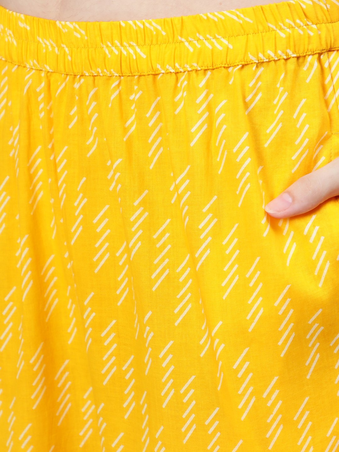 Women Yellow Printed Night Suit | LASVINI - Redefining Indian Fashion with Elegance