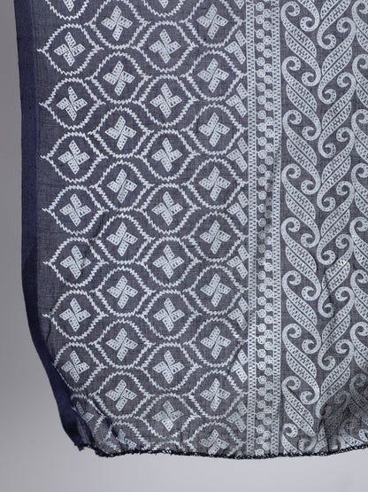 Women Black & White Printed Straight Kurta With Plazo & Dupatta | LASVINI - Redefining Indian Fashion with Elegance