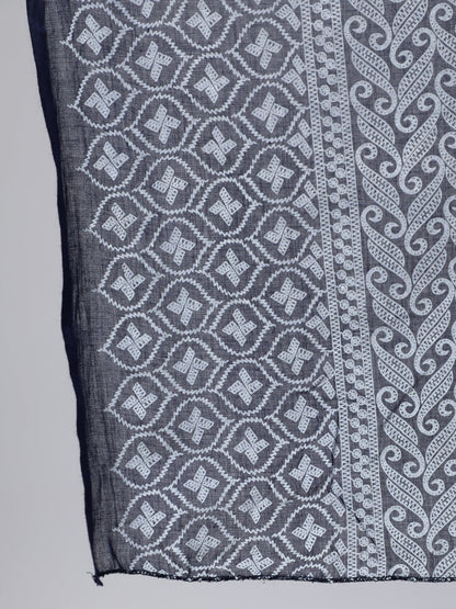 Women Black Panelled Straight Kurta With Plazo & Dupatta | LASVINI - Redefining Indian Fashion with Elegance