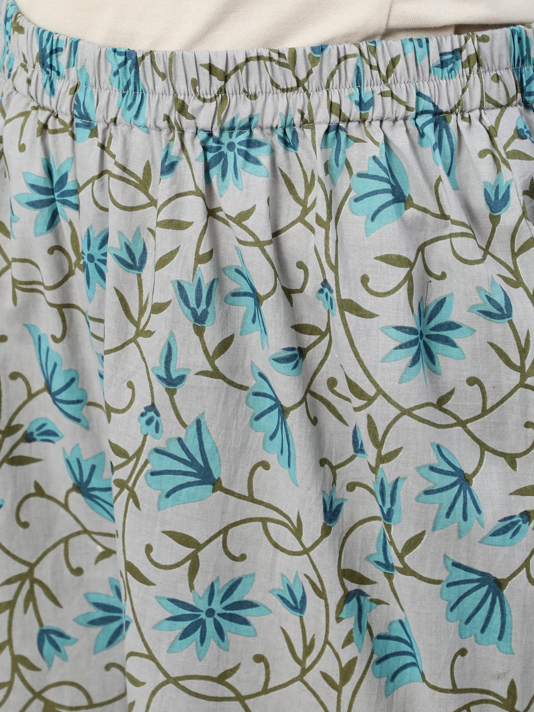 Women Off-White Printed Flared Kurta With Trouser & Dupatta | LASVINI - Redefining Indian Fashion with Elegance