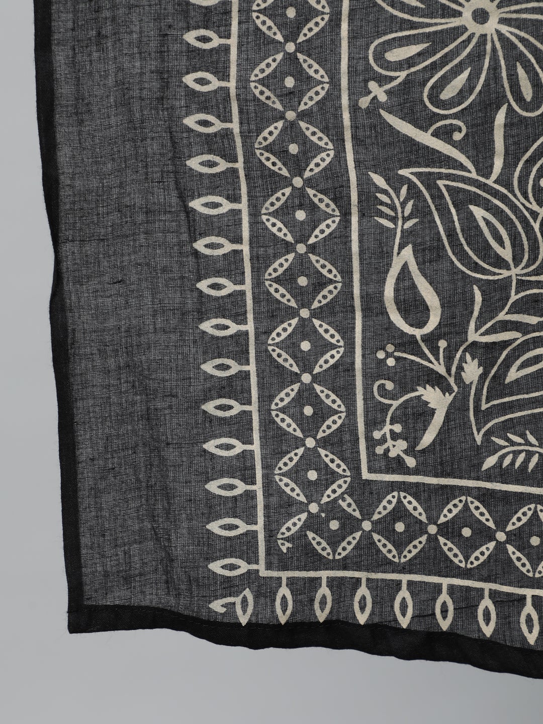 Women Black Ethnic Printed Straight Kurta With Palazzo & Dupatta | LASVINI - Redefining Indian Fashion with Elegance