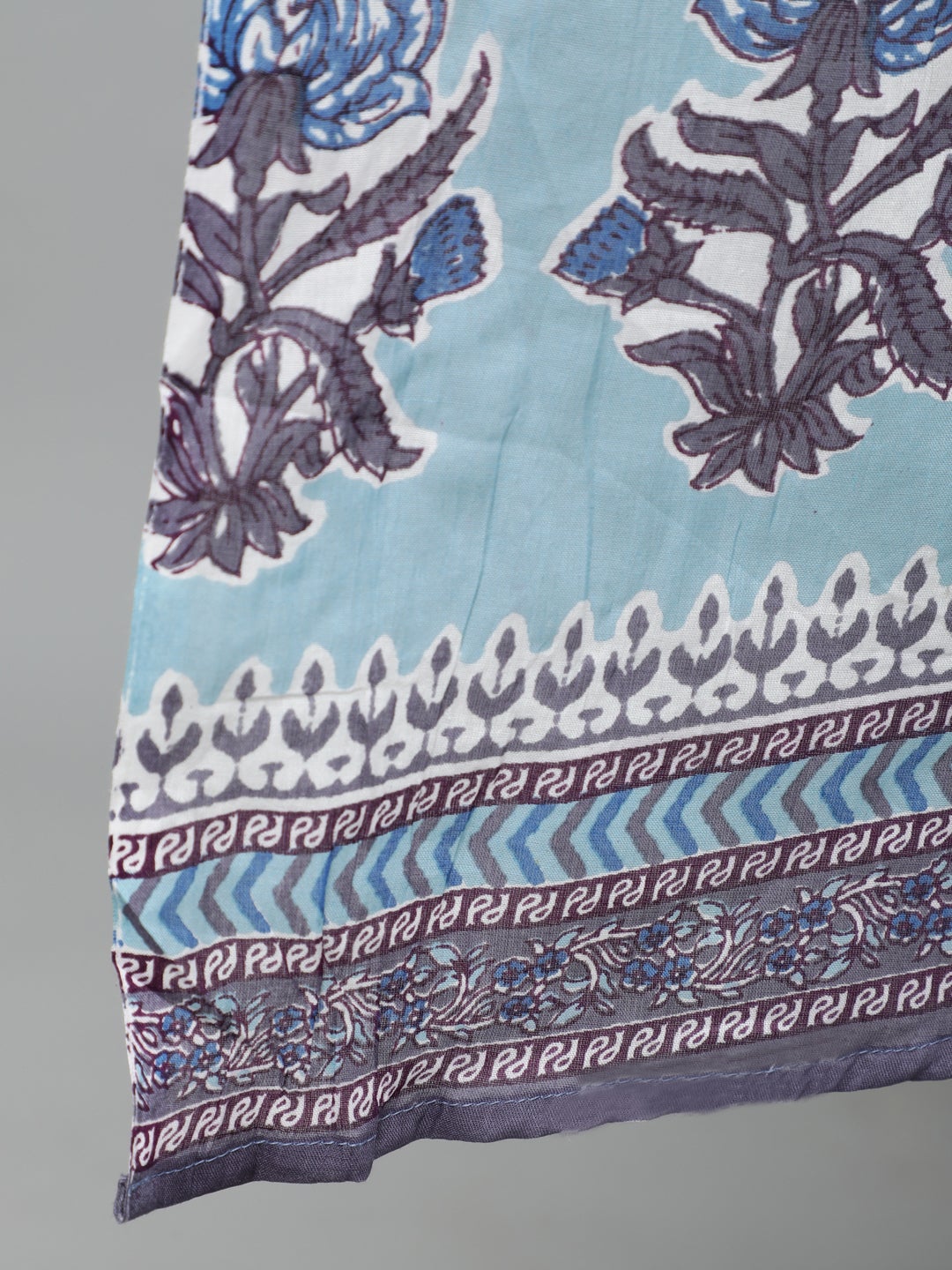 Women Blue Printed Straight Kurta With Plazo & Dupatta | LASVINI - Redefining Indian Fashion with Elegance