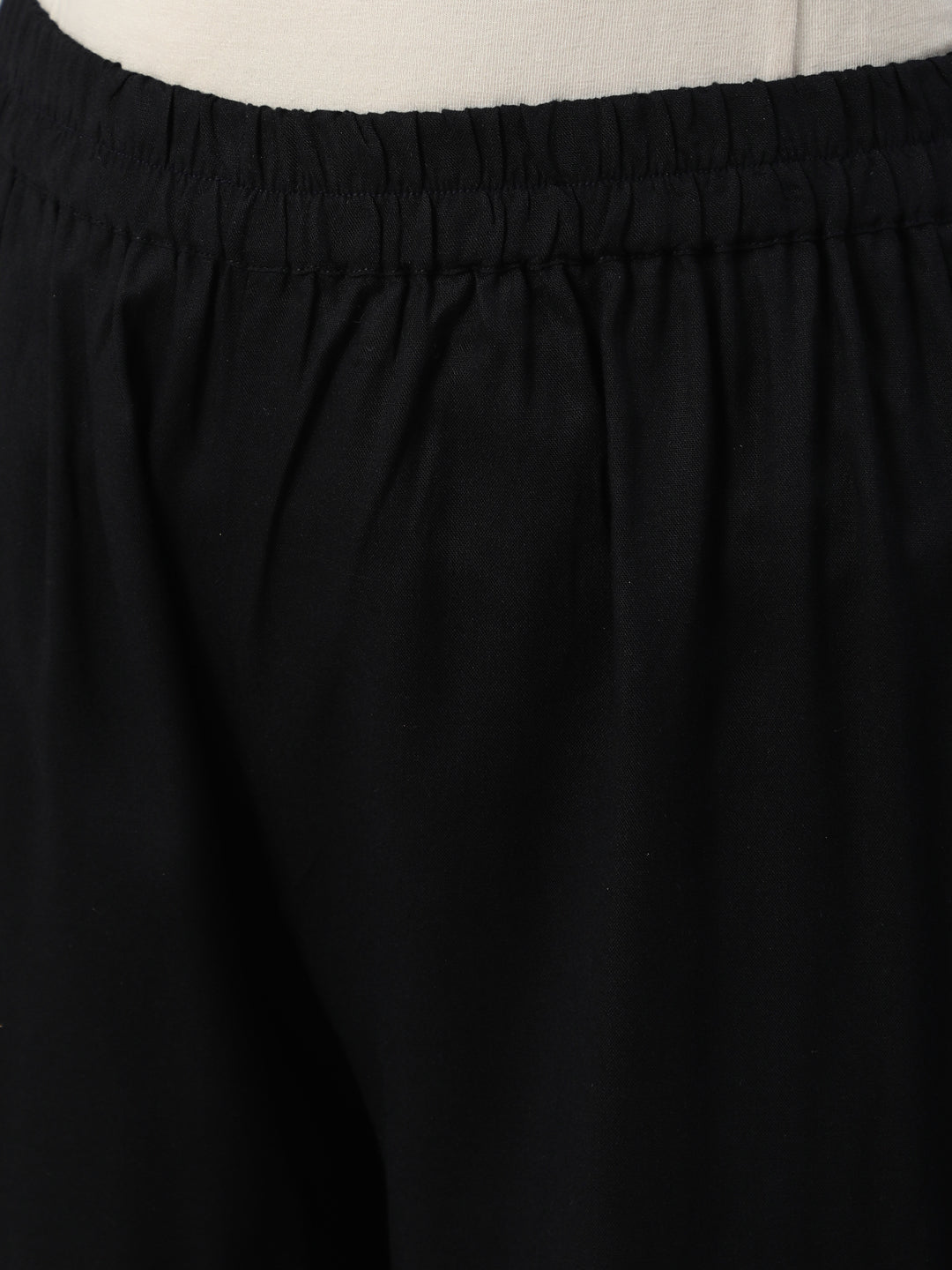 Women Black Gathered Kurta With Plazo & Dupatta | LASVINI - Redefining Indian Fashion with Elegance