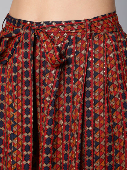 Women Multi Colored Wide Legged Palazo With Side Pockets | LASVINI - Redefining Indian Fashion with Elegance