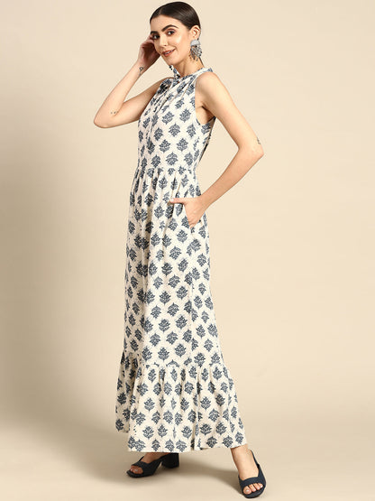 Women Off White Halter Neck Dress | LASVINI - Redefining Indian Fashion with Elegance