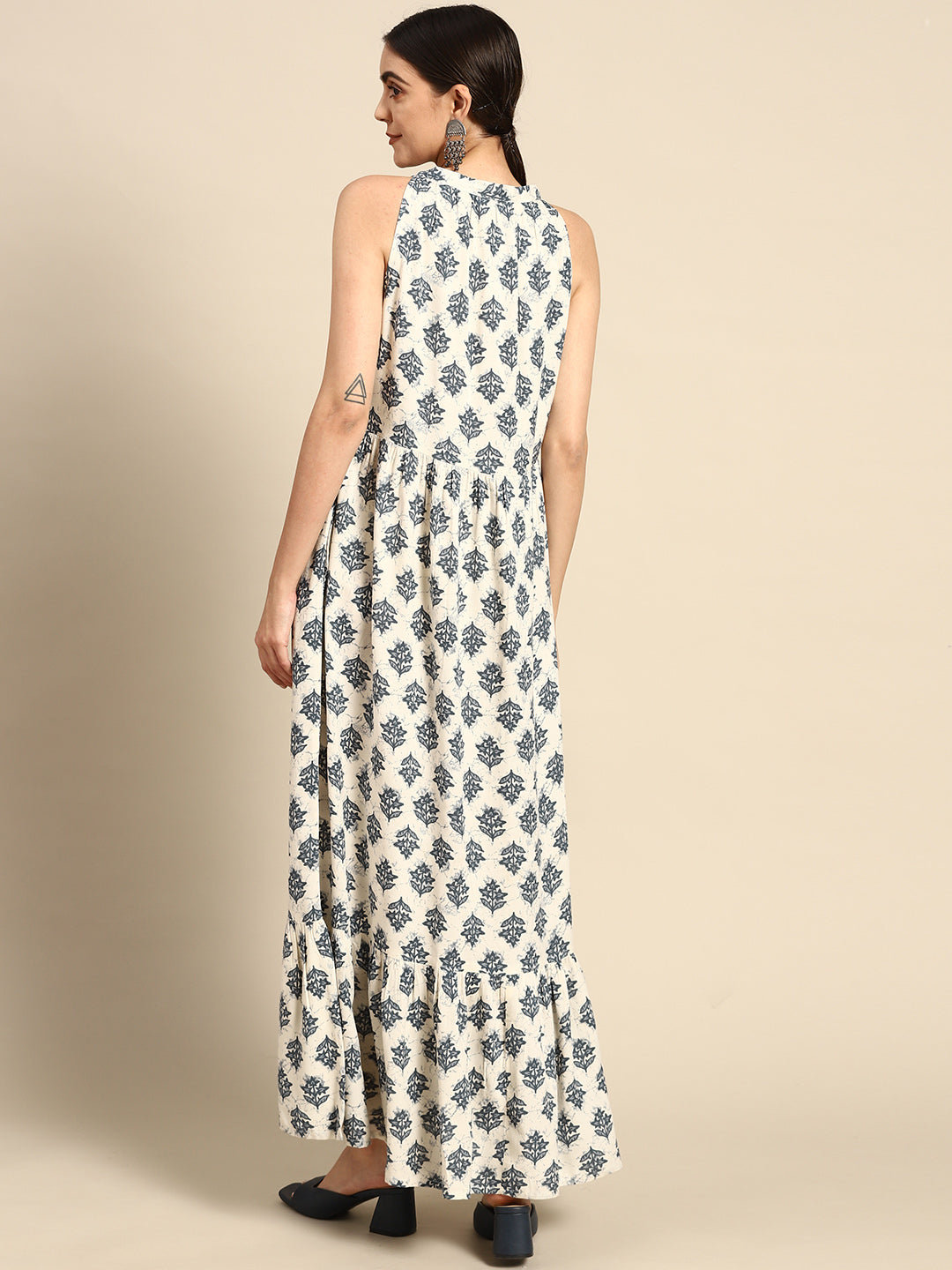 Women Off White Halter Neck Dress | LASVINI - Redefining Indian Fashion with Elegance