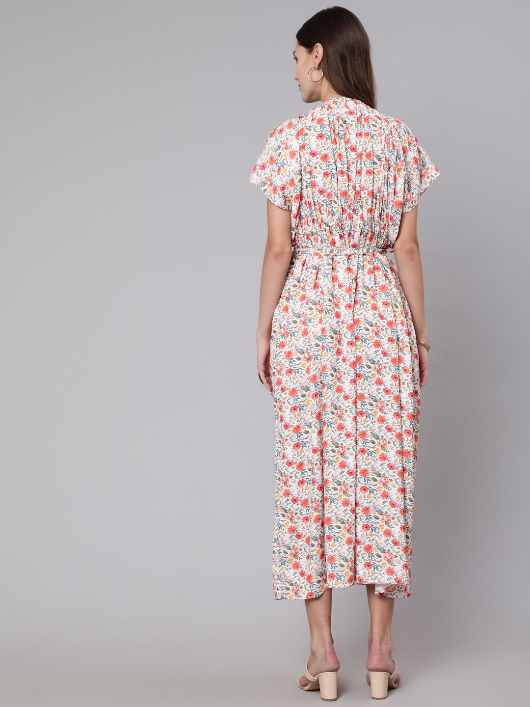 Women Multi Printed Flared Dress With Halter Neck | LASVINI - Redefining Indian Fashion with Elegance