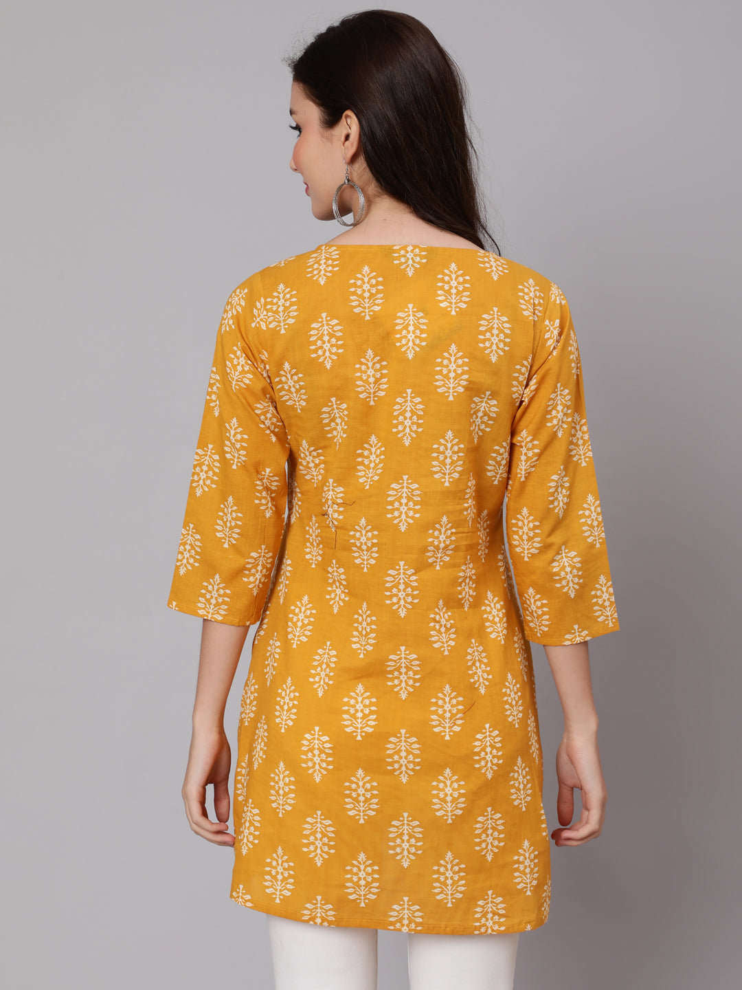 Women Mustard Ethnic Printed Tunic | LASVINI - Redefining Indian Fashion with Elegance