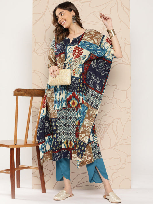 Women Multi Ethnic Printed Kaftan | LASVINI - Redefining Indian Fashion with Elegance