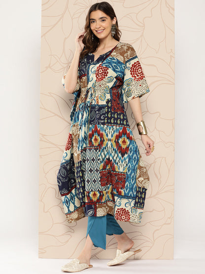 Women Multi Ethnic Printed Kaftan | LASVINI - Redefining Indian Fashion with Elegance