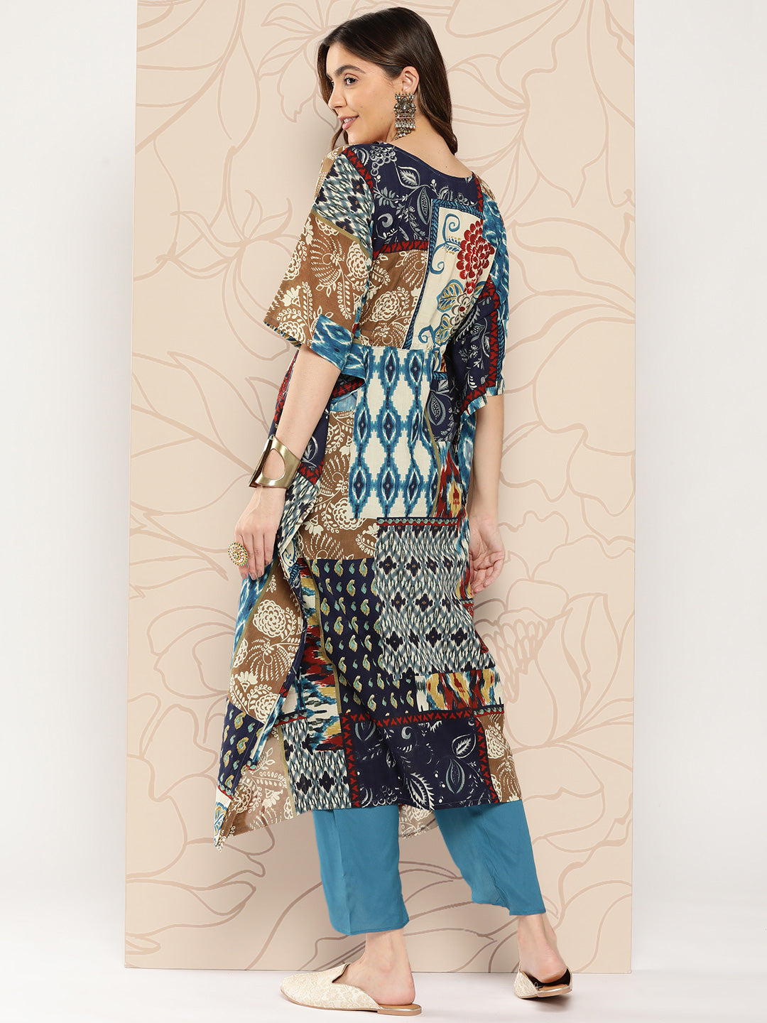 Women Multi Ethnic Printed Kaftan | LASVINI - Redefining Indian Fashion with Elegance