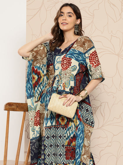Women Multi Ethnic Printed Kaftan | LASVINI - Redefining Indian Fashion with Elegance