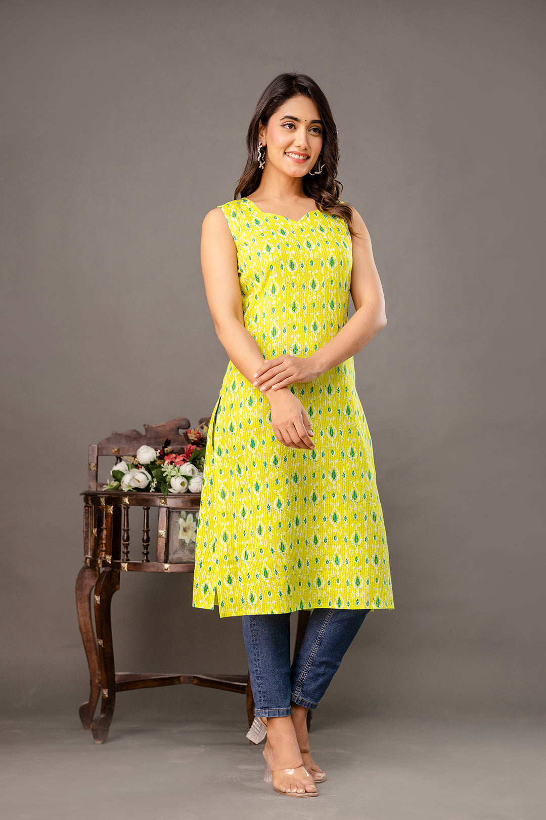 Ikkat Printed Kurta for Women | LASVINI - Redefining Indian Fashion with Elegance