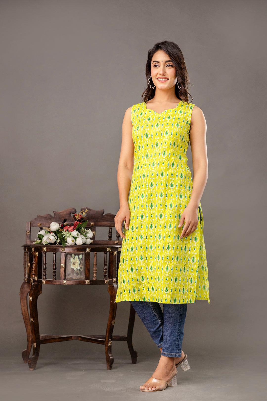 Ikkat Printed Kurta for Women | LASVINI - Redefining Indian Fashion with Elegance