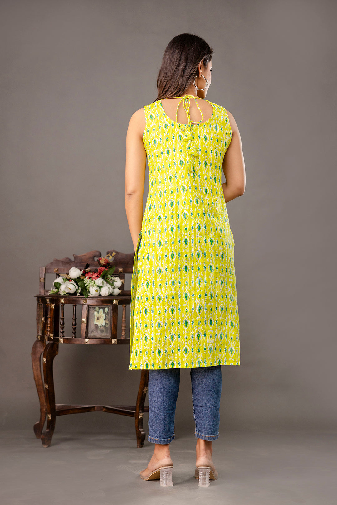 Ikkat Printed Kurta for Women | LASVINI - Redefining Indian Fashion with Elegance