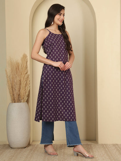Purple Printed Kurta for Women | LASVINI - Redefining Indian Fashion with Elegance