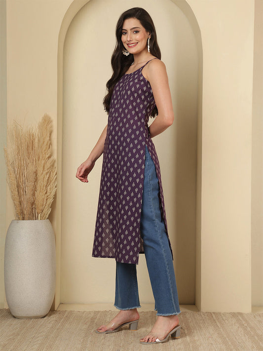 Purple Printed Kurta for Women | LASVINI - Redefining Indian Fashion with Elegance