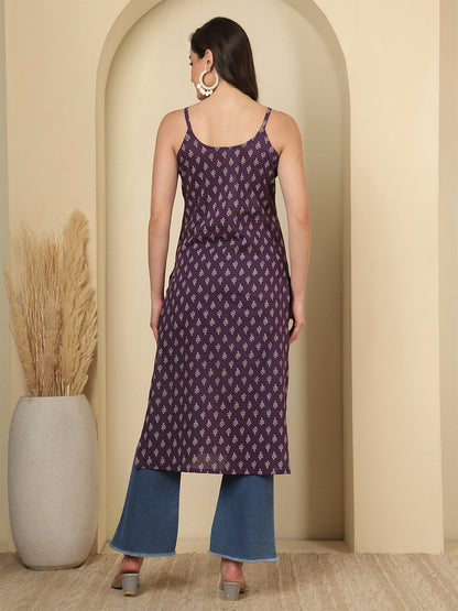 Purple Printed Kurta for Women | LASVINI - Redefining Indian Fashion with Elegance