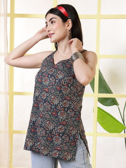 Women Multicolor Printed Straight Tunic | LASVINI - Redefining Indian Fashion with Elegance