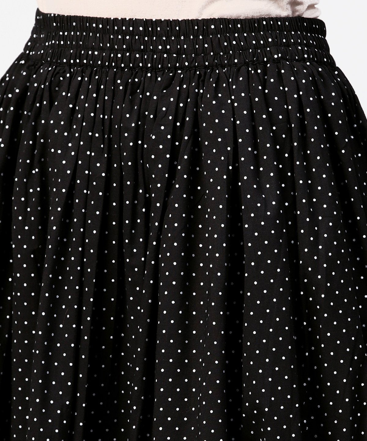 Black Printed 3/4Th Sleeve Cotton Kurta With Printed Skirt | LASVINI - Redefining Indian Fashion with Elegance