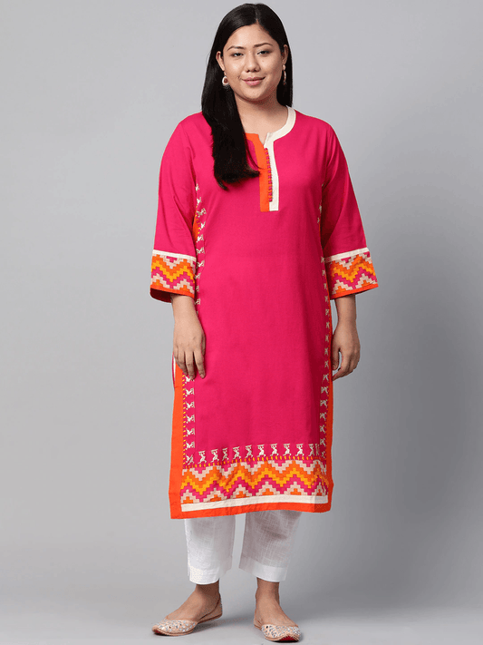 Plus Size Pink Flex Kurta | LASVINI - Redefining Indian Fashion with Elegance