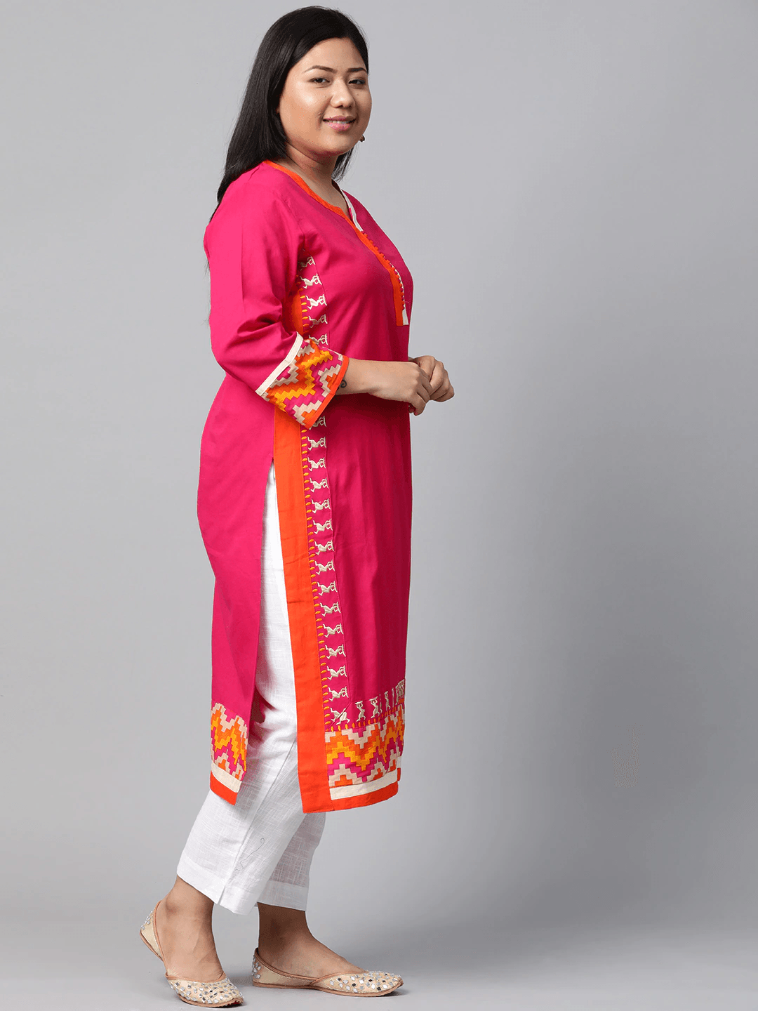 Plus Size Pink Flex Kurta | LASVINI - Redefining Indian Fashion with Elegance