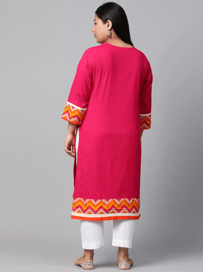 Plus Size Pink Flex Kurta | LASVINI - Redefining Indian Fashion with Elegance