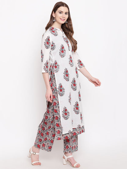 Women'S White Cotton Kurta Palazzo Set | LASVINI - Redefining Indian Fashion with Elegance