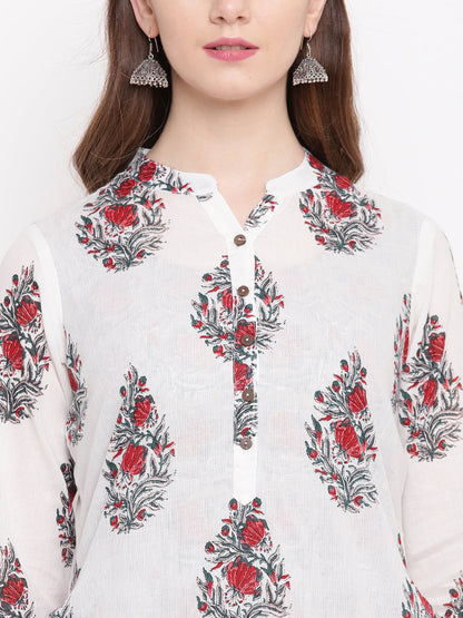 Women'S White Cotton Kurta Palazzo Set | LASVINI - Redefining Indian Fashion with Elegance