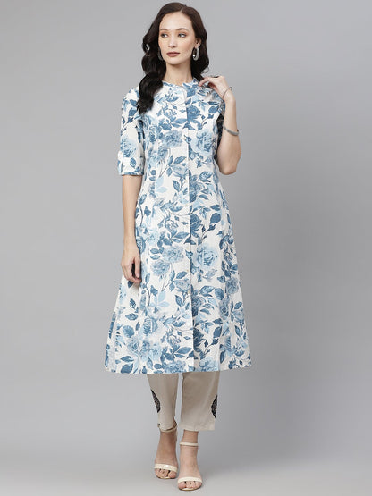 Women'S Floral Print Cotton Kurta | LASVINI - Redefining Indian Fashion with Elegance