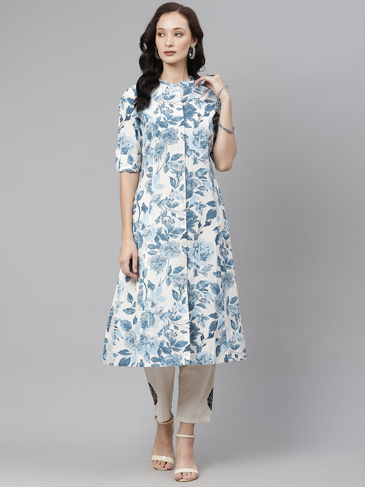 Women'S Floral Print Cotton Kurta | LASVINI - Redefining Indian Fashion with Elegance