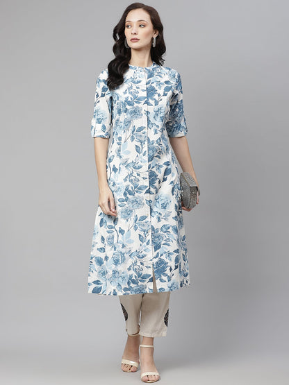 Women'S Floral Print Cotton Kurta | LASVINI - Redefining Indian Fashion with Elegance